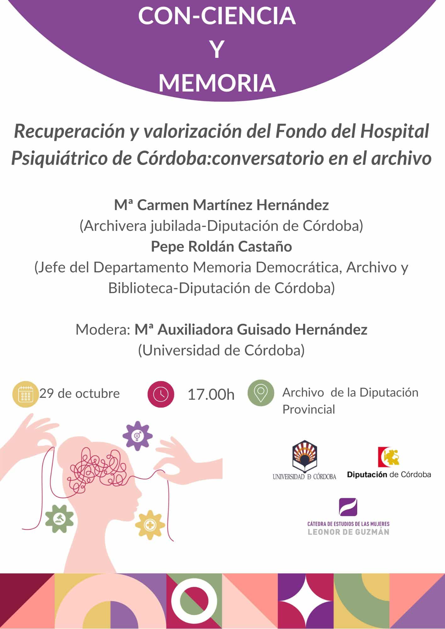 Charla sobre la Recuperación del Fondo Documental del Hospital Psiquiátrico de Córdoba en la Diputación 1 Charla sobre la Recuperación del Fondo Documental del Hospital Psiquiátrico de Córdoba en la Diputación