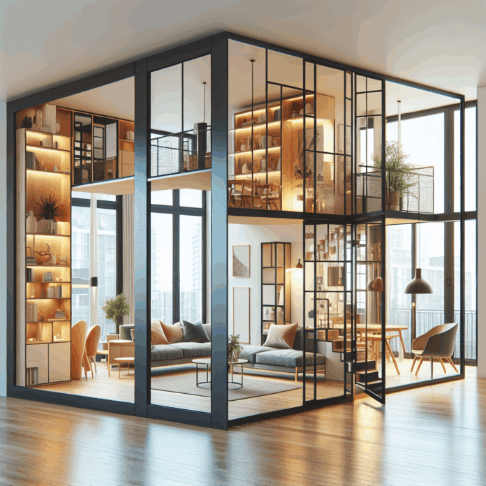 Título: "Diseño Fluido: Puertas Correderas Dobles para Espacios Abiertos" Puerta corredera doble y distribución abierta: Apartamento con diseño fluido en Estocolmo