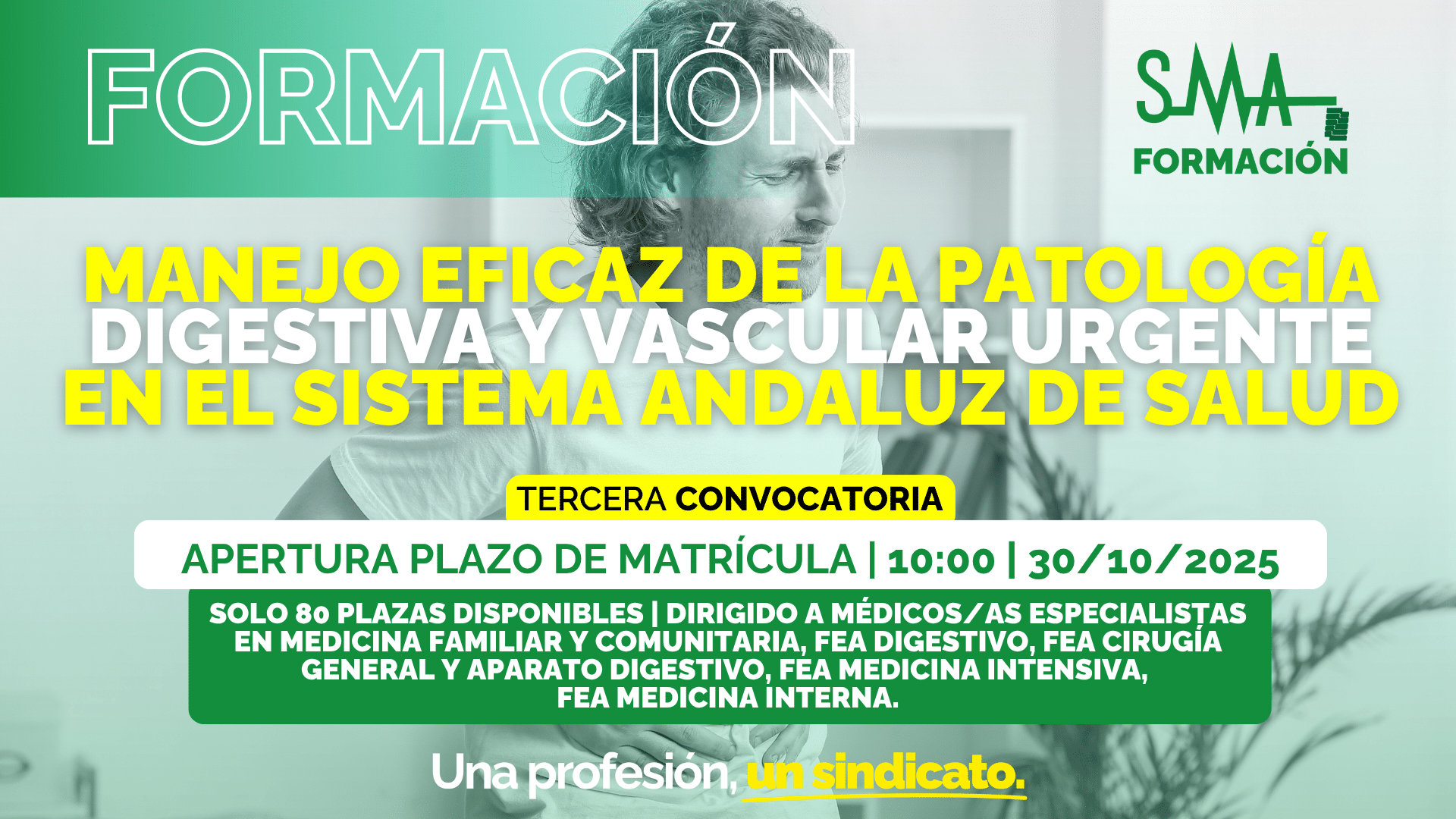 Título sugerido: "Tercera Convocatoria: Manejo Eficaz de Patologías Digestivas y <p>Título sugerido: <strong>"Tercera Convocatoria: Manejo Eficaz de Patologías Digestivas y Vasculares Urgentes en el Sistema Sanitario Público Andaluz - SMA Campus Formación"</strong></p>