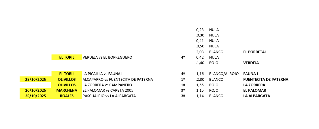 <p>Título: <strong>Resultados de los Dieciseisavos de los Provinciales Andaluces 2025</strong></p> 4 Resultados de las carreras