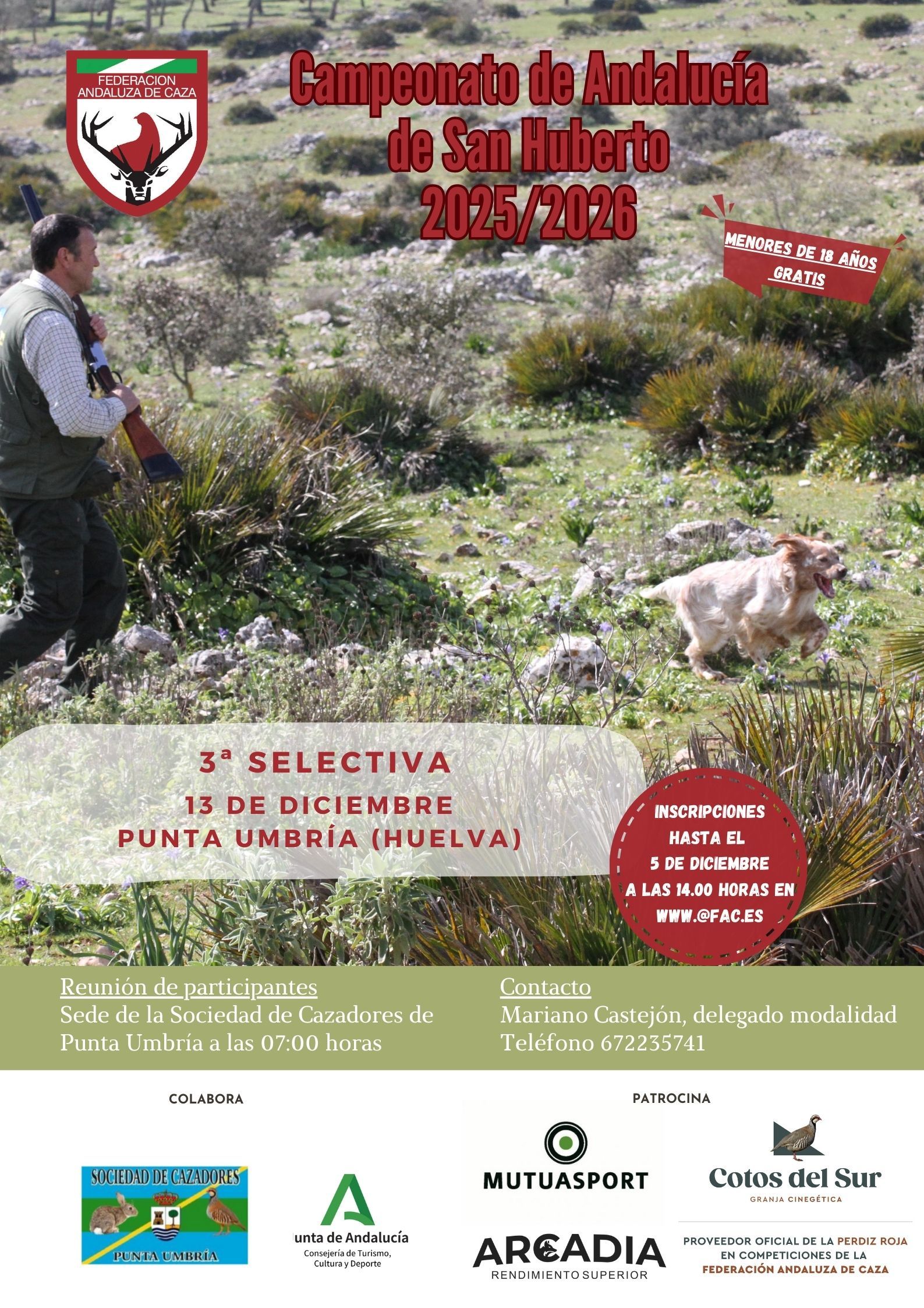 Abierta la Inscripción para la 3ª Selectiva de San Huberto en Punta Umbría el 13 de Diciembre - Federación Andaluza de Caza