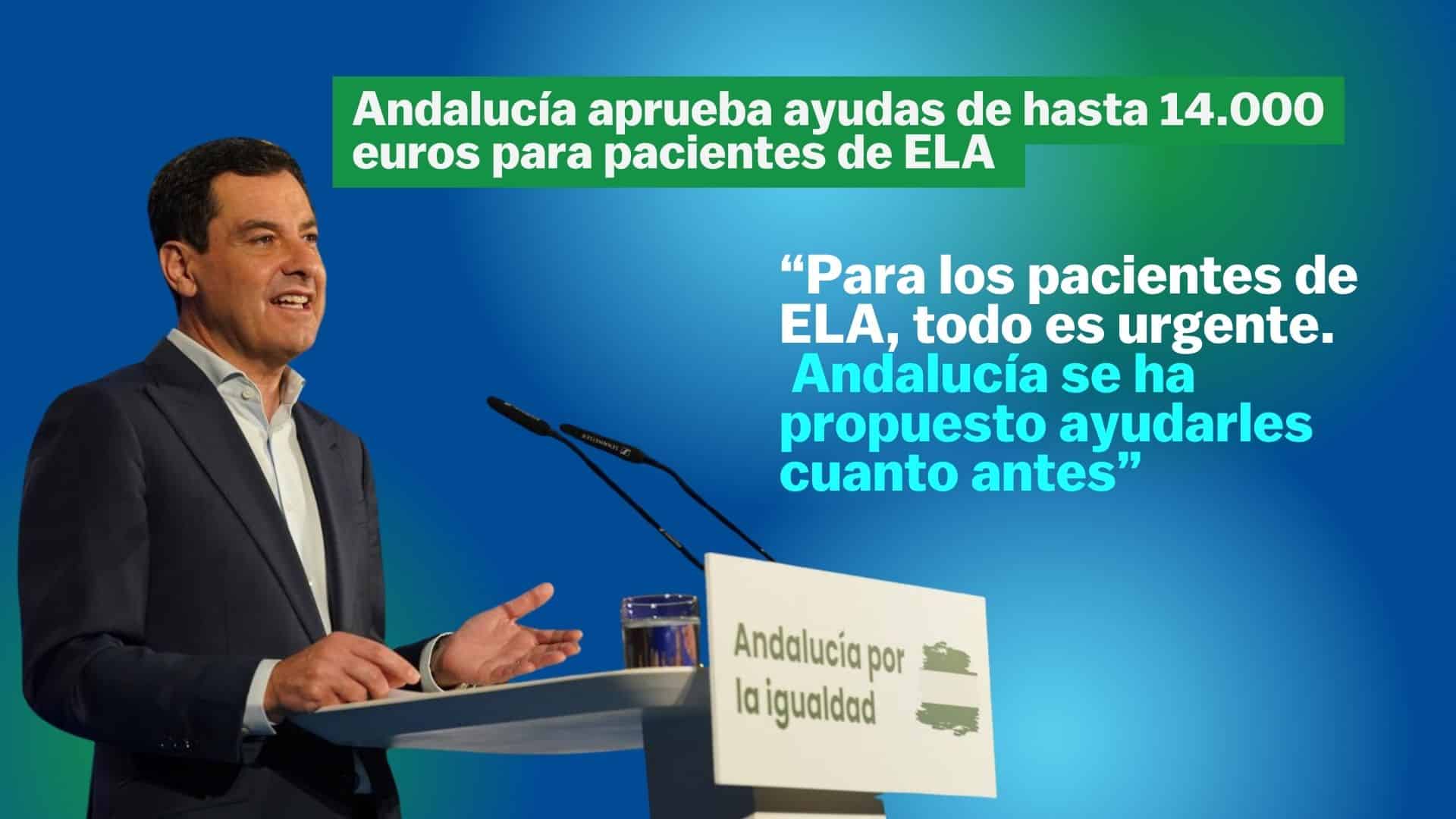 Andalucía Destina Ayudas de Hasta 14.000 euros para Pacientes de ELA Ante el Abandono del Gobierno de Sánchez 1 ELA JUANMA MORENO