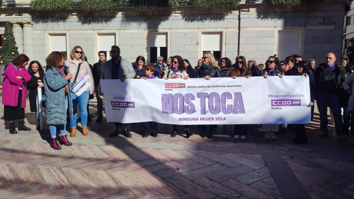 CCOO Huelva reivindica en el 25N políticas reales y efectivas para frenar la violencia machista y alerta del retroceso provocado por los discursos negacionistas.