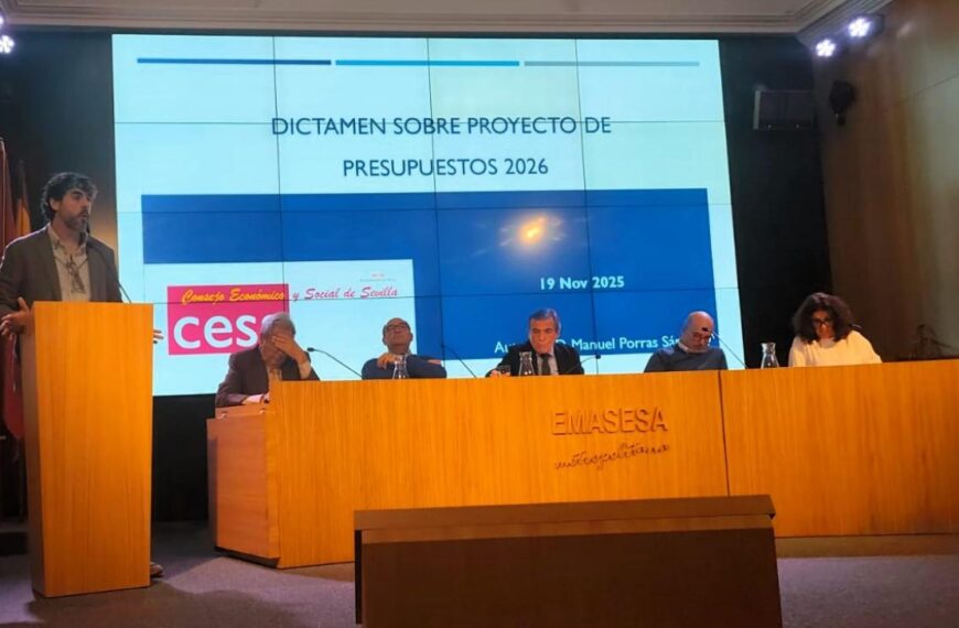 Carlos Aristu en su intervención en el pleno del CESS sobre los presupuestos municipales.