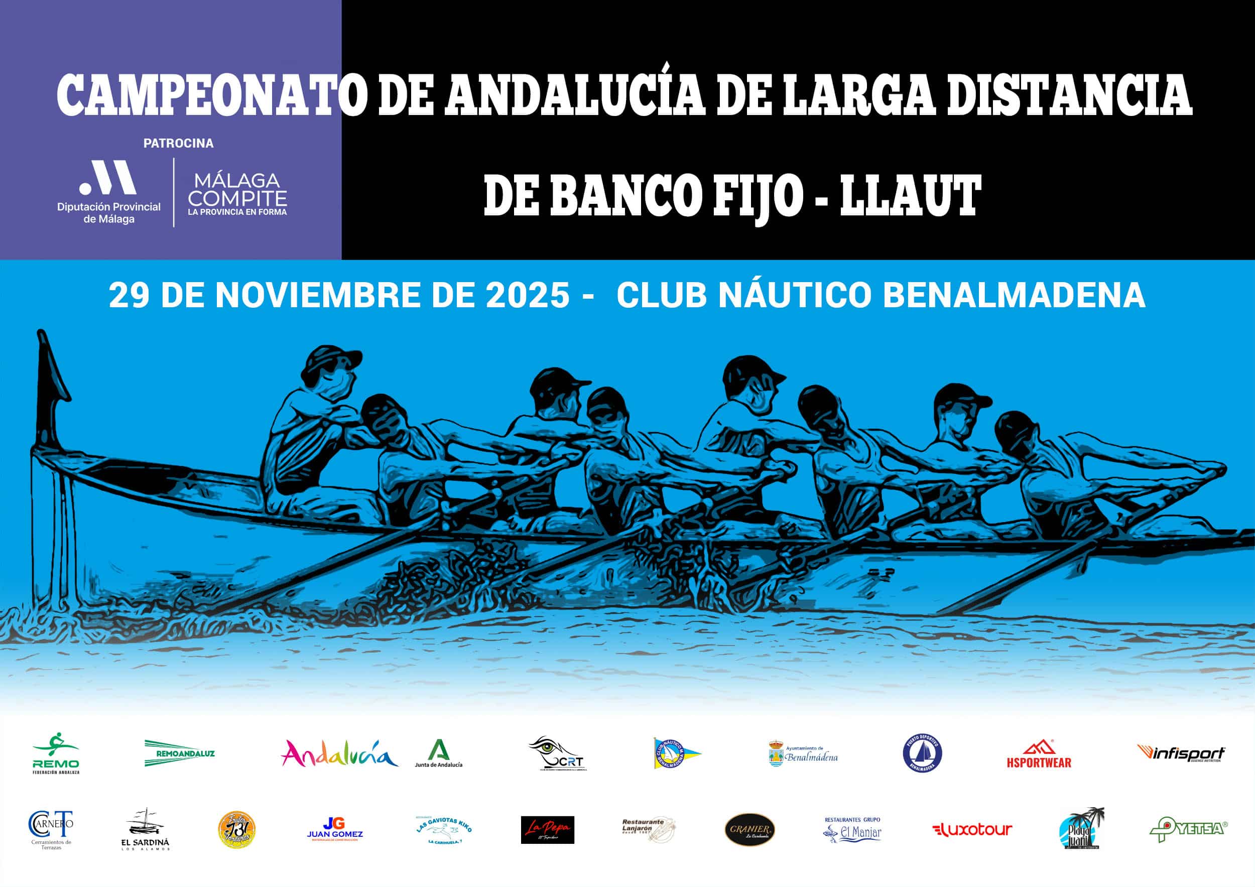 Campeonato de Andalucía de Larga Distancia en Banco Fijo de Llaut 1 Cartel camp andalucia larga distancia banco fijo 2025
