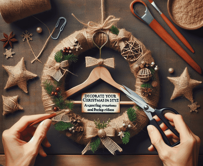 No lo sabía, pero con una percha vieja y una cinta de yute, podemos hacer esta decoración navideña que persigue el color tendencia esta Navidad