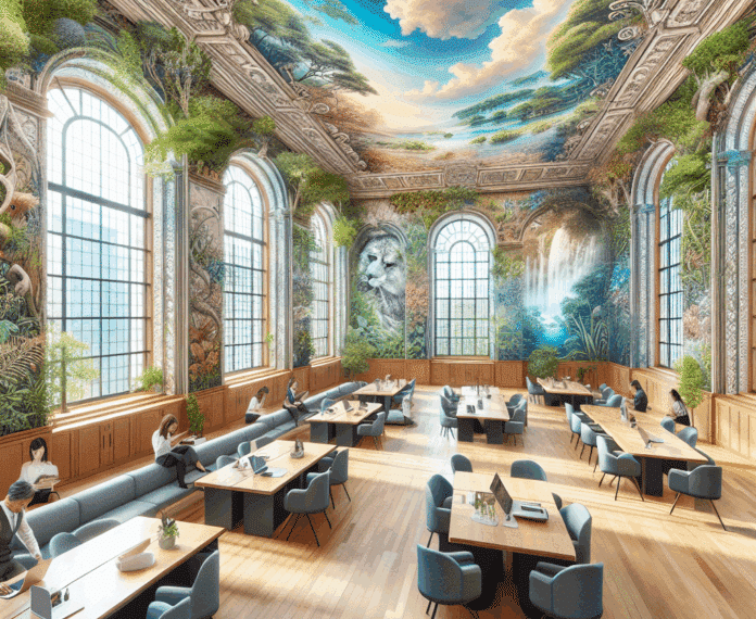 Interiores con paisajes: murales y papel pintado