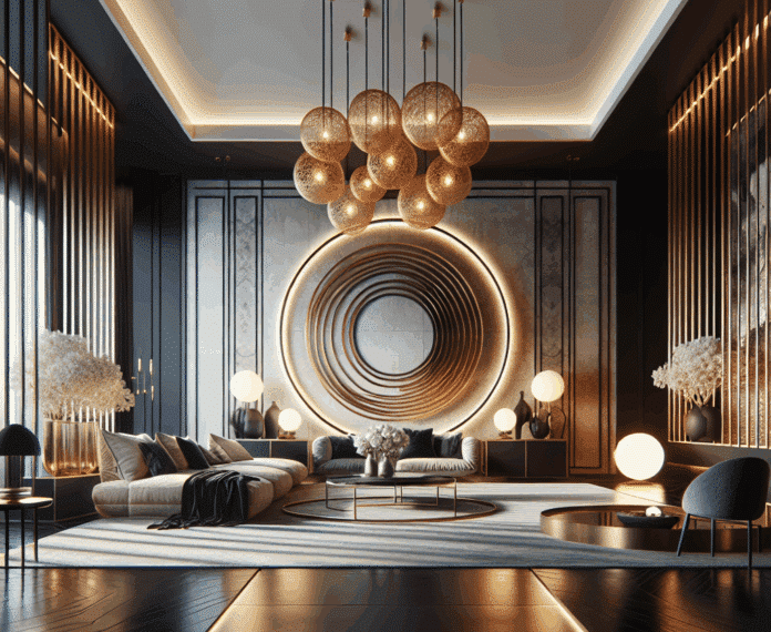 combinación de luz y texturas en interiores