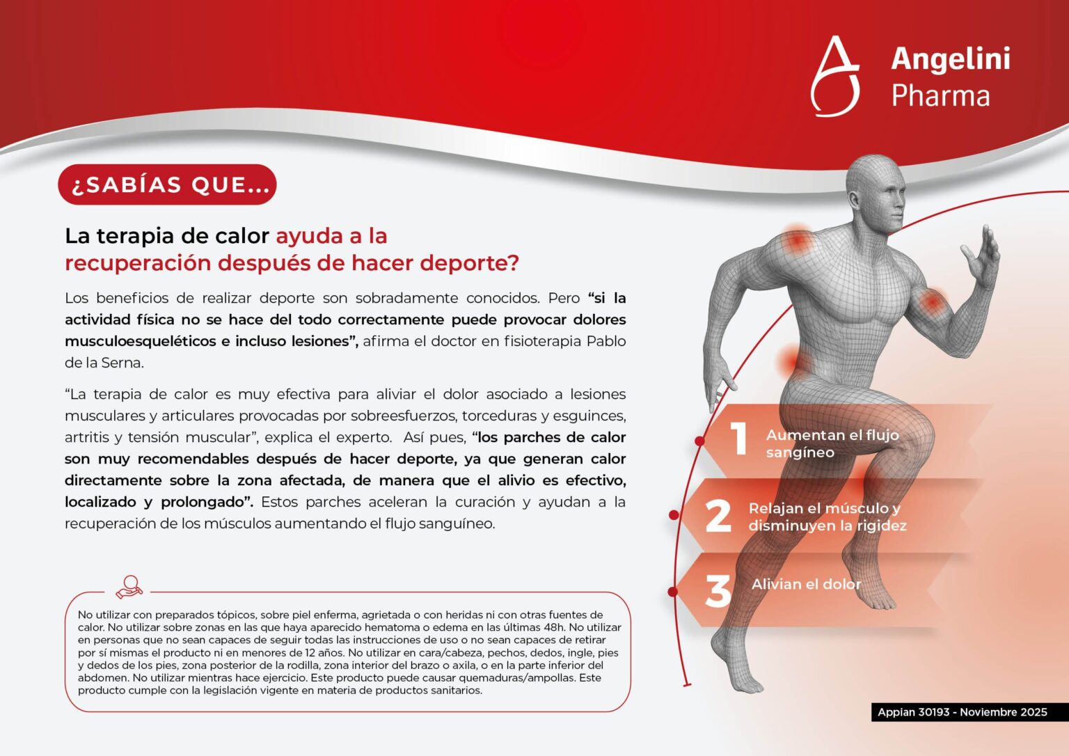 La aplicación de calor mejora la recuperación después de realizar deporte, según Pablo de la Serna