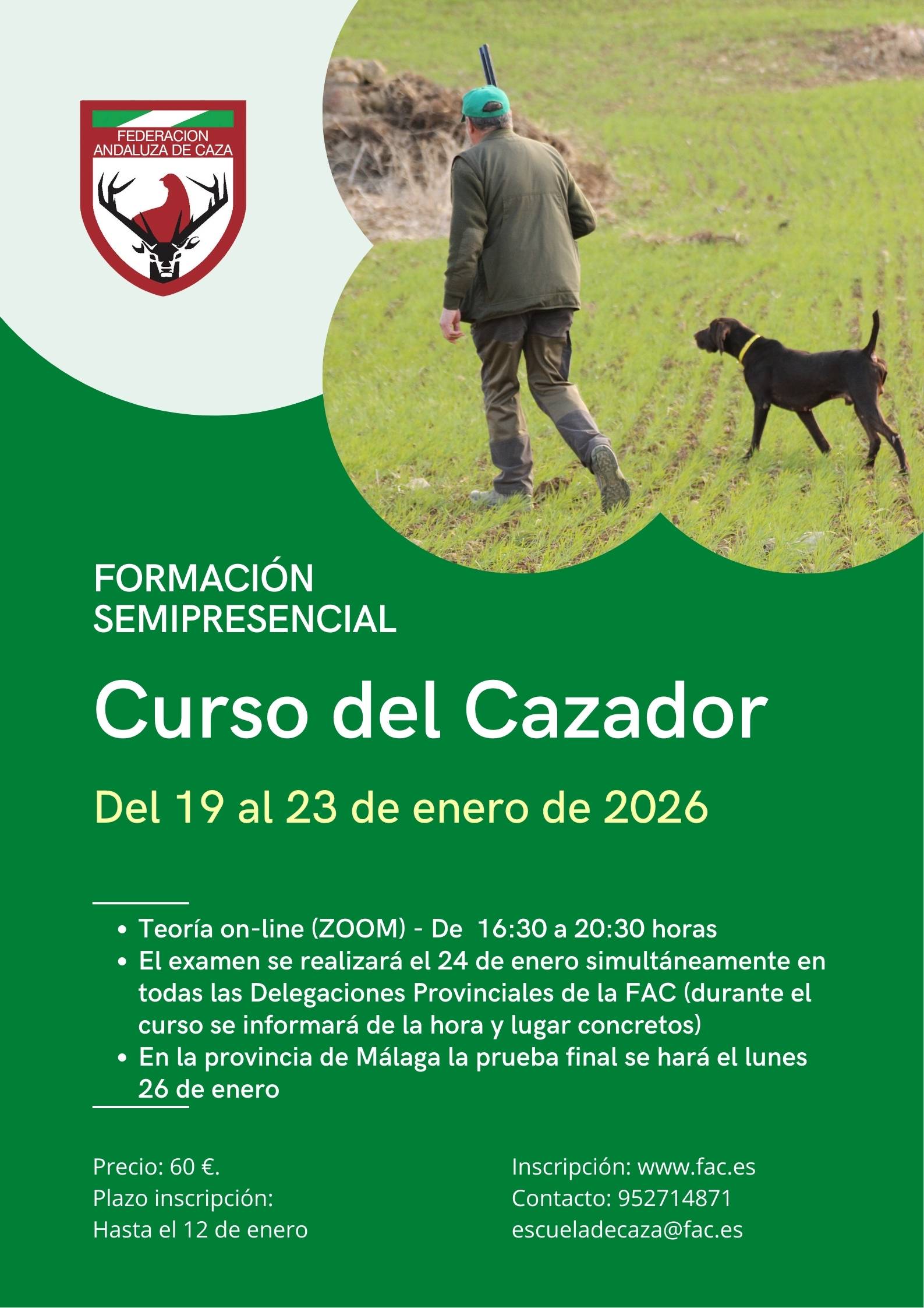 Inicio del Nuevo Curso de Cazador Online 2026 por la Escuela de Caza 'Pedro Acedo' en Enero – Federación Andaluza de Caza