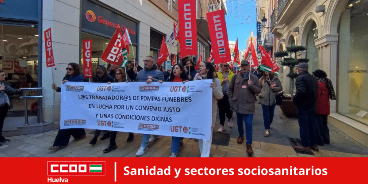 Manifestación del Personal de Pompas Fúnebres y Tanatorios de la Provincia de Huelva 1 Manifestación del personal de las empresas de Pompas Fúnebres y Tanatorios de la provincia de Huelva.