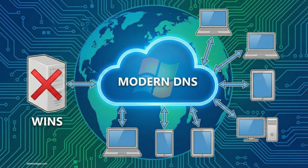 Microsoft Anuncia la Despedida de WINS: El Fin de una Era en la Resolución de Nombres de Windows Server 1 Microsoft Anuncia la Despedida de WINS El Fin de una