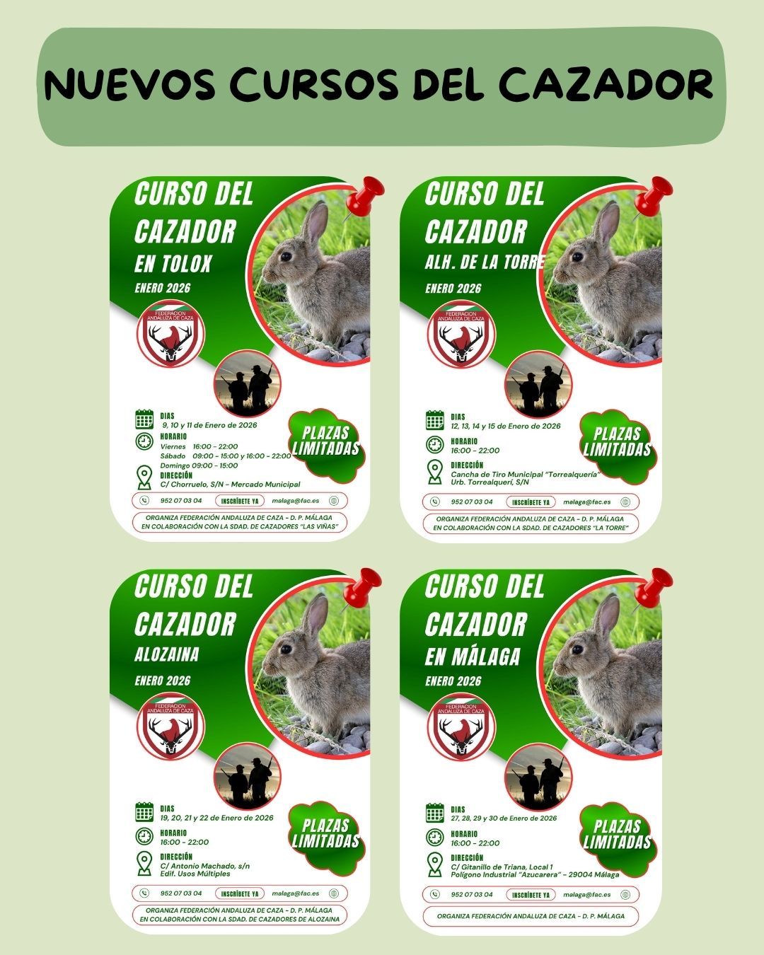 Nuevos Cursos para Cazadores en la Escuela de Caza 'Pedro Acedo' de la Federación Andaluza de Caza