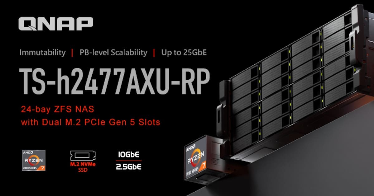 QNAP Lanza el TS h2477AXU RP Potente NAS ZFS de 24 Bahias