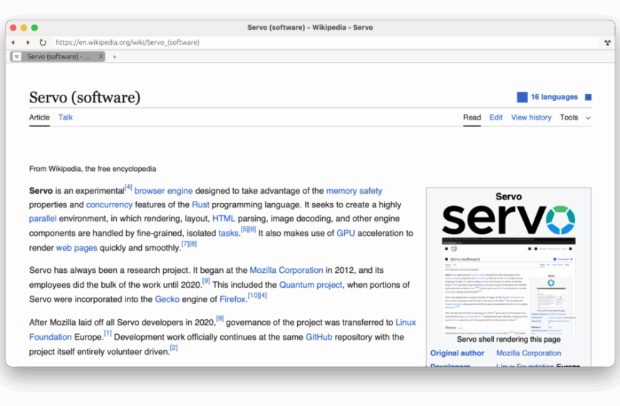 Servo: La Nueva Frontera en Motores Web para Superar a Chromium, WebKit y Gecko