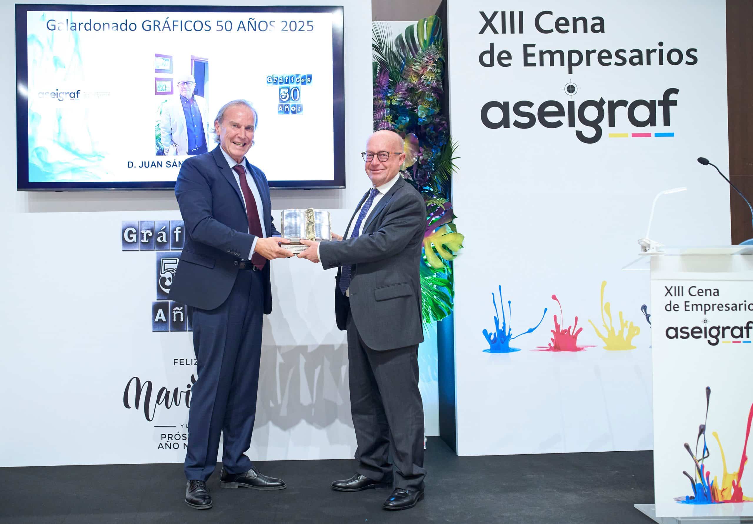 Aseigraf celebra su XIII Cena de Empresarios y homenajea la trayectoria de D. Juan Sánchez Alba