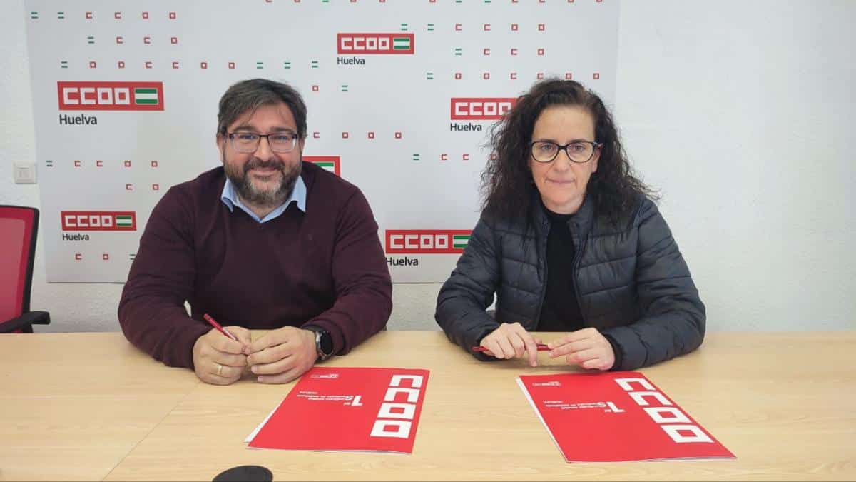 El acuerdo ha sido suscrito por Diego de Tomás Esponera, gerente de Gómez y Merino, y por Julia Perea, secretaria general de CCOO Huelva.