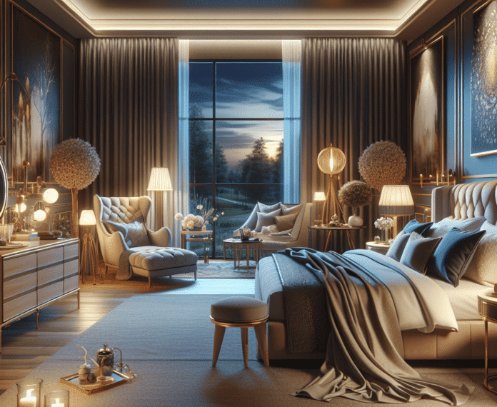 sabanas de lujo en dormitorio elegante