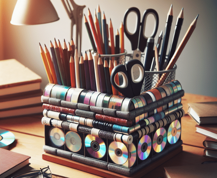 No lo sabía, pero reutilizando los CDs viejos que tenemos por casa podemos hacer este práctico organizador