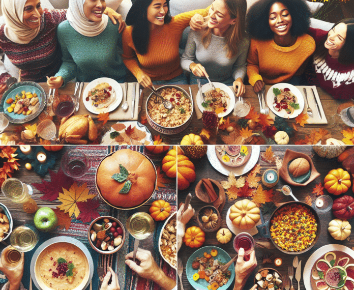 Fiesta de Acción de Gracias con amigos