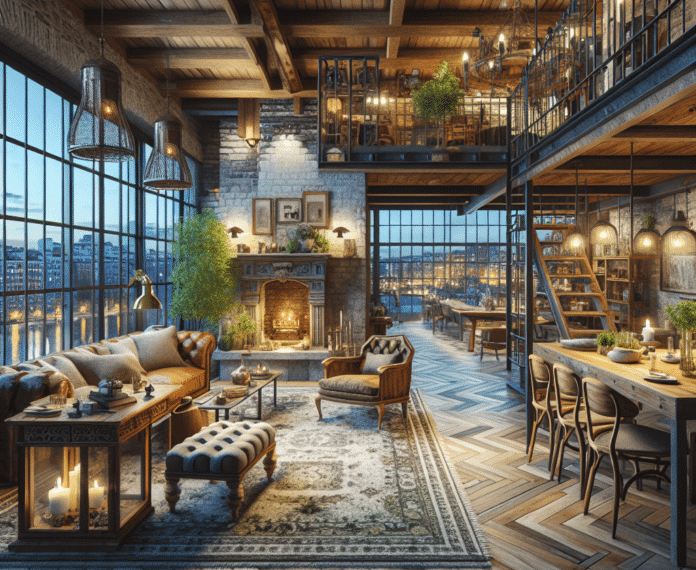 el exclusivo piso de Chenoa en Madrid, ladrillo visto, decoración rústica y un elegante chester rojo