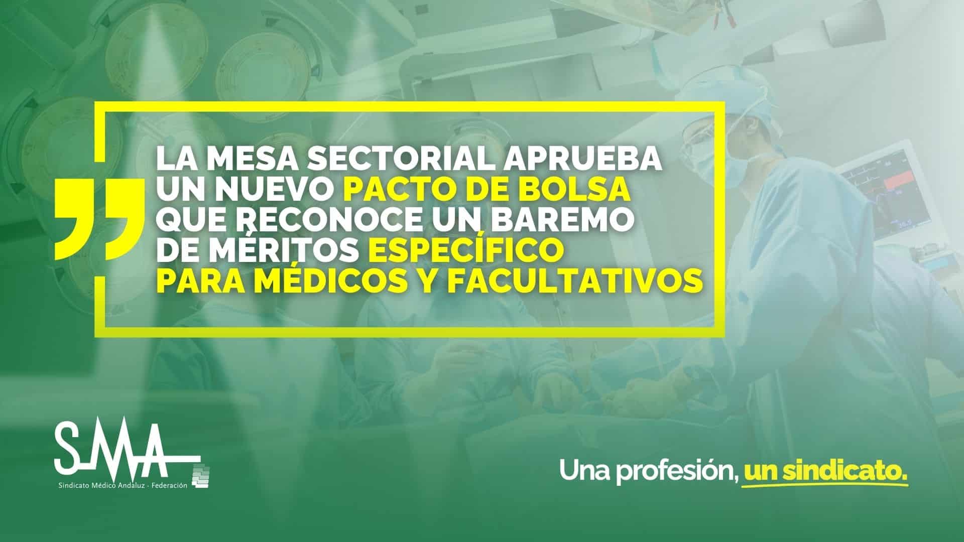 La Mesa Sectorial Aprueba un Nuevo Pacto de Bolsa con un Baremo de Méritos Específico para Médicos y Facultativos 1 La Mesa Sectorial Aprueba un Nuevo Pacto de Bolsa con un Baremo de Méritos Específico para Médicos y Facultativos