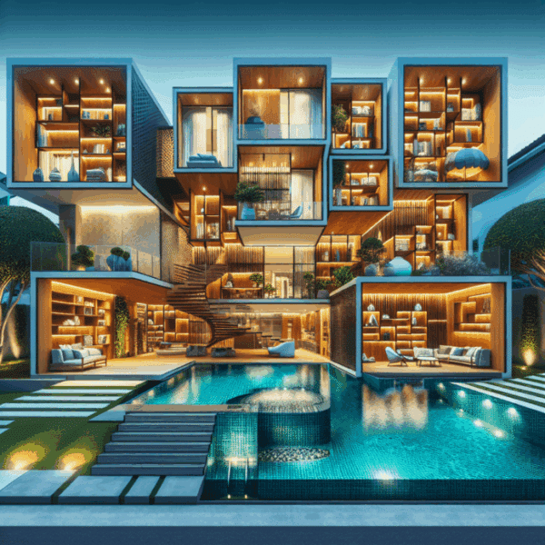 La casa de Marc Márquez en la exclusiva urbanización La Finca de Madrid tiene una piscina de dos alturas y una enorme estantería que impacta por su diseño