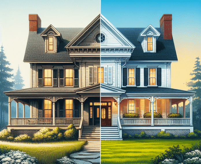 con casas muy distintas, una colonial moderna y otra americana tradicional