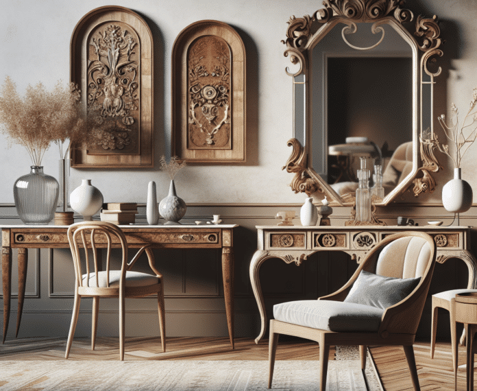 Decoración con mueble vintage en ambiente moderno