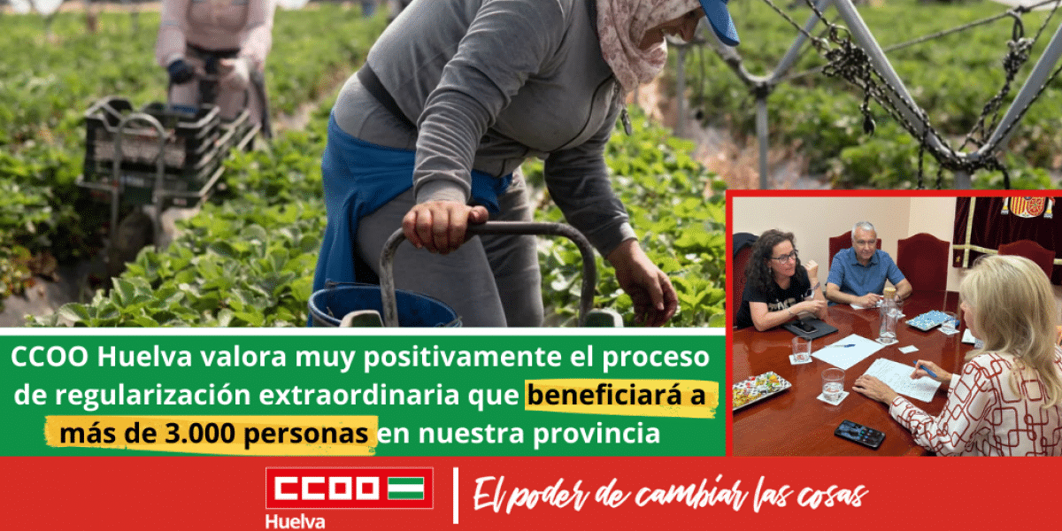 CCOO Huelva celebra la regularización extraordinaria que beneficiará a más de 500.000 personas 1 CCOO Huelva valora muy positivamente el proceso de regularización extraordinaria que beneficiará a más de 500.000 personas.