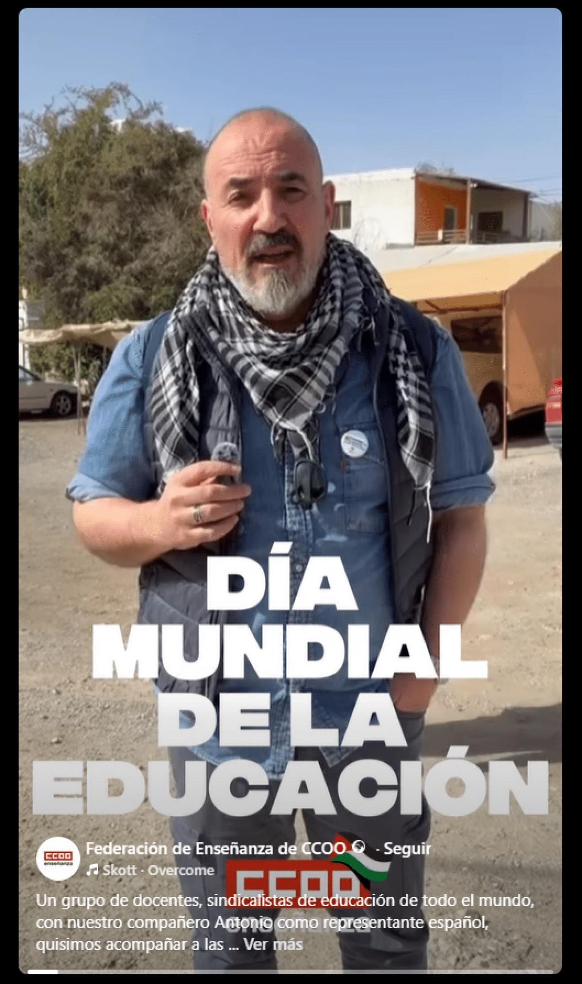 CCOO condena la negativa de Israel a recibir a una delegación de la Internacional de la Educación (IE) 1 Antonio Sánchez formaba parte de la delegación que trató de pasar el Día Mundial de la Educación con la comunidad educativa palestina.