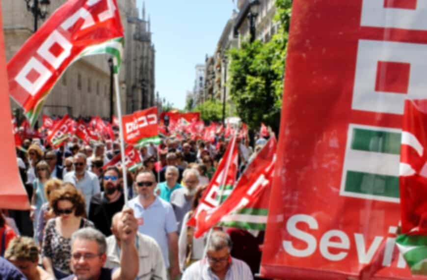Movilización de trabajadores y trabajadoras en Sevilla.