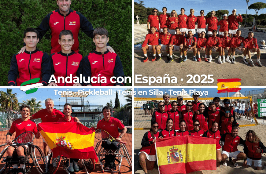 Andalucía con España en el 2025 en tenis, pickleball, tenis en silla y tenis playa