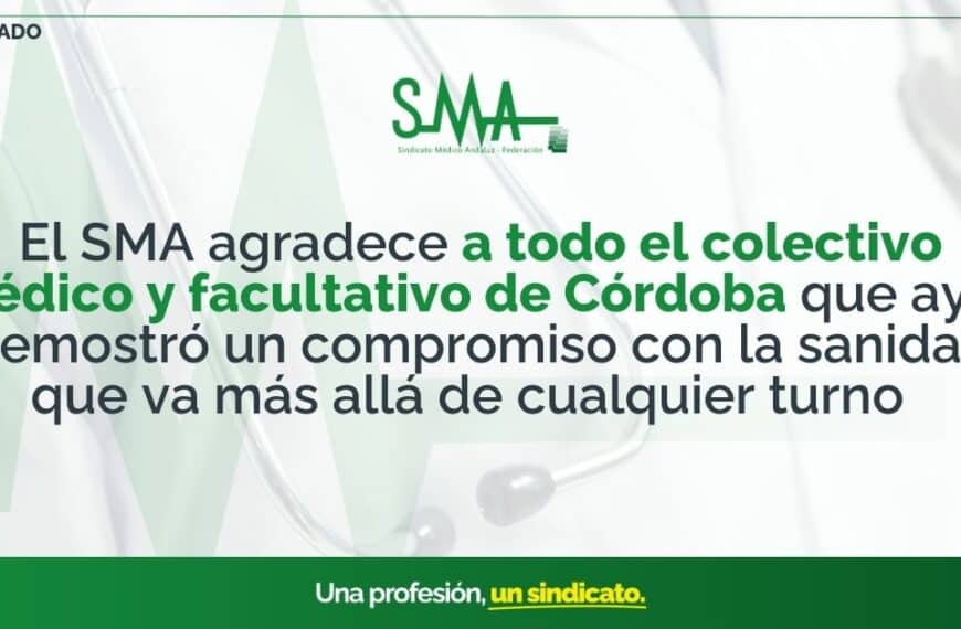 El SMA Agradece el Compromiso del Colectivo Médico de Córdoba con la Sanidad
