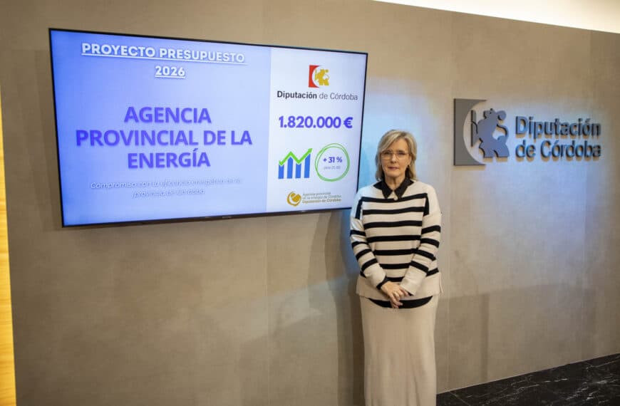 La Diputación de Córdoba aumenta un 31% el presupuesto de la Agencia Provincial de la Energía, llegando a 1,8 millones de euros