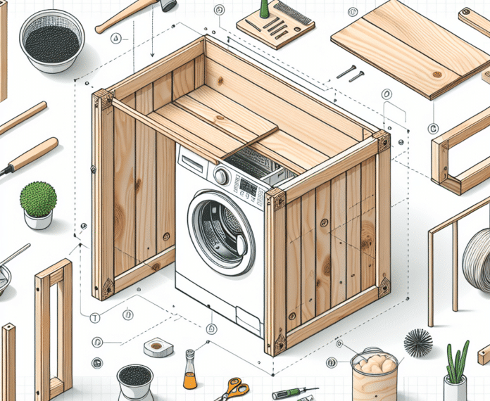 "Así he hecho yo misma con tableros de madera un mueble para cubrir y ganar almacenamiento encima de la lavadora"