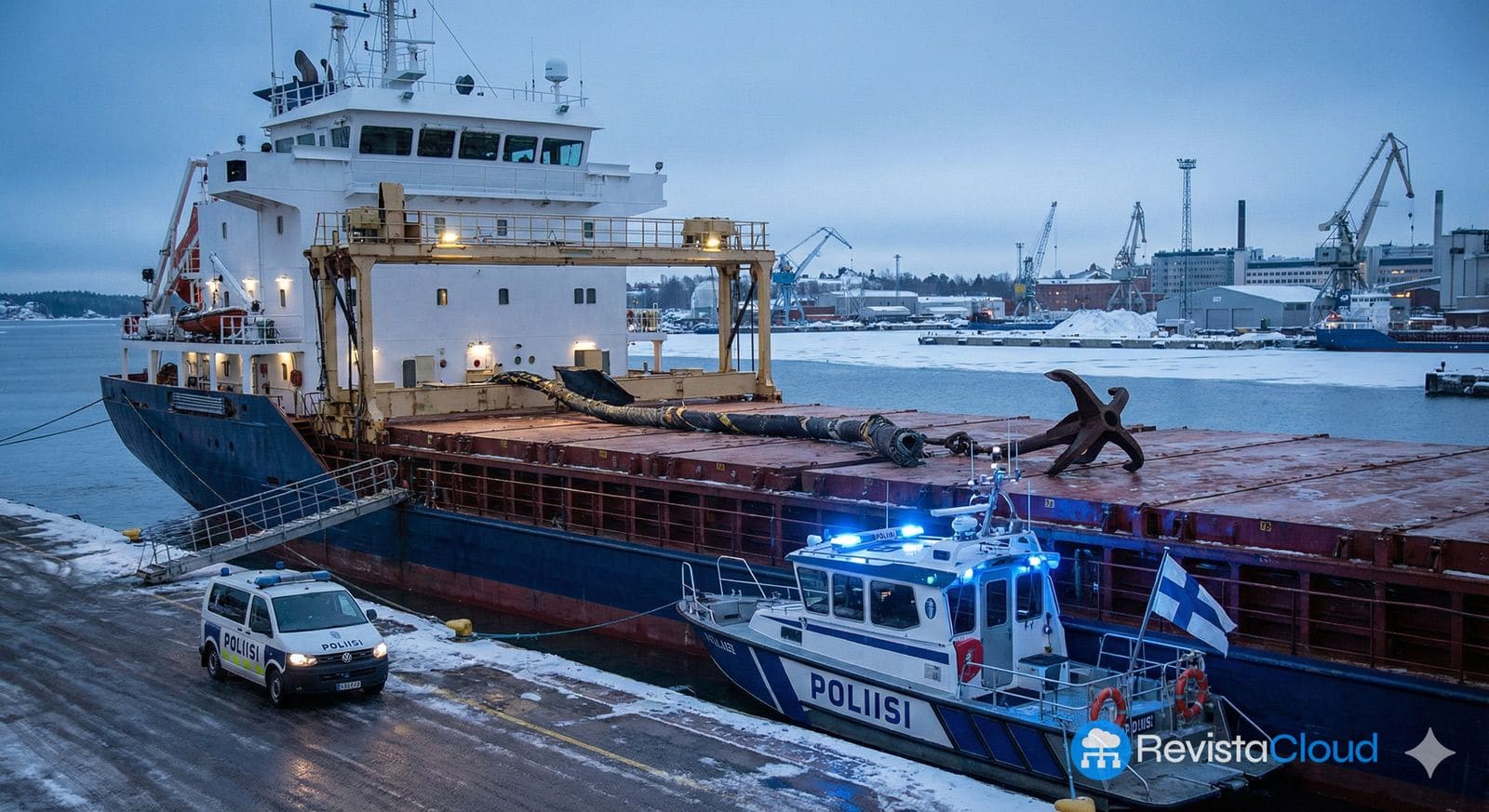Tripulación de Carguero Detenida en Finlandia por Daños a Importante Cable Submarino 1 Tripulacion de Carguero Detenida en Finlandia por Danos a Importante