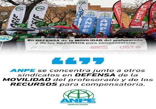 ANPE, CCOO, CSIF y UGT se manifiestan en contra del Decreto de ZTS en las ocho delegaciones territoriales de Andalucía