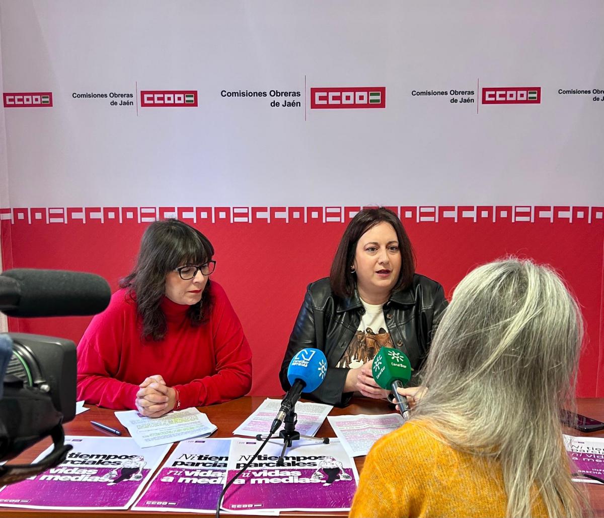 CCOO de Jaén advierte: 'La maternidad penaliza a las mujeres y amplía la brecha salarial con cada hijo' 1 Rueda de prensa con motivo del 22-F, Día de la Igualdad Salarial.