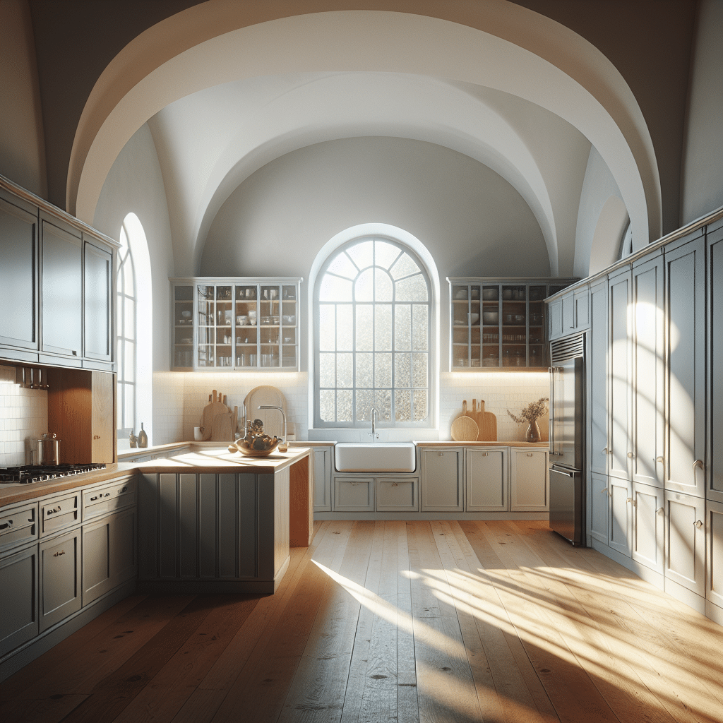 Cautivadora Cocina Nórdica: Elegancia y Luz a Través de una Ventana Arco 1 Cautivadora Cocina Nordica Elegancia y Luz a Traves de una