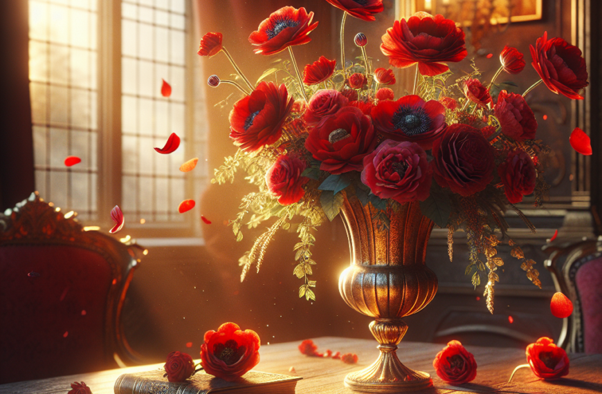 Deslumbrante Sofisticación: La Magia de las Flores Rojo Pasión