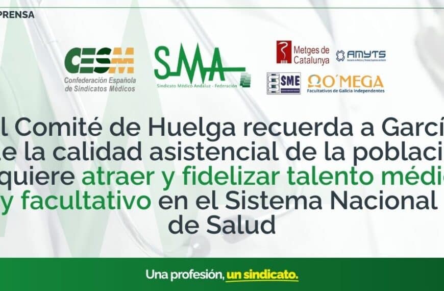 El Comité de Huelga subraya a García la necesidad de atraer y retener talento médico para garantizar la calidad asistencial en el Sistema Nacional de Salud