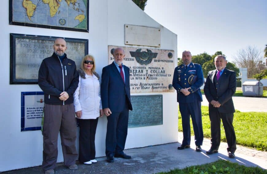 Homenaje a Antonio Menéndez Peláez en el 90 Aniversario del Raid Camagüey-Sevilla por el Ejército del Aire y la FEADA