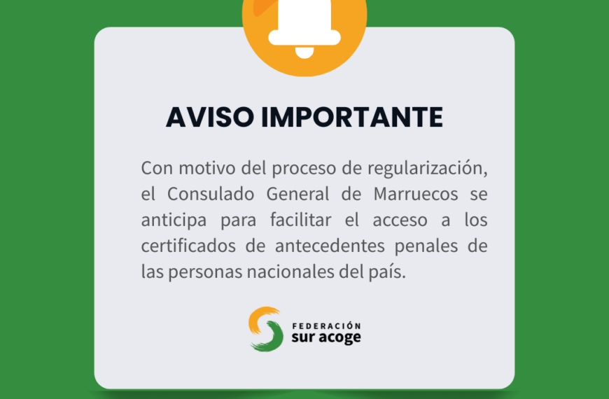 Información Importante: Federación Sur Acoge