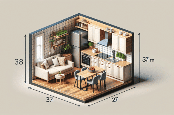 Cómo tener cocina con isla en solo 37 m²