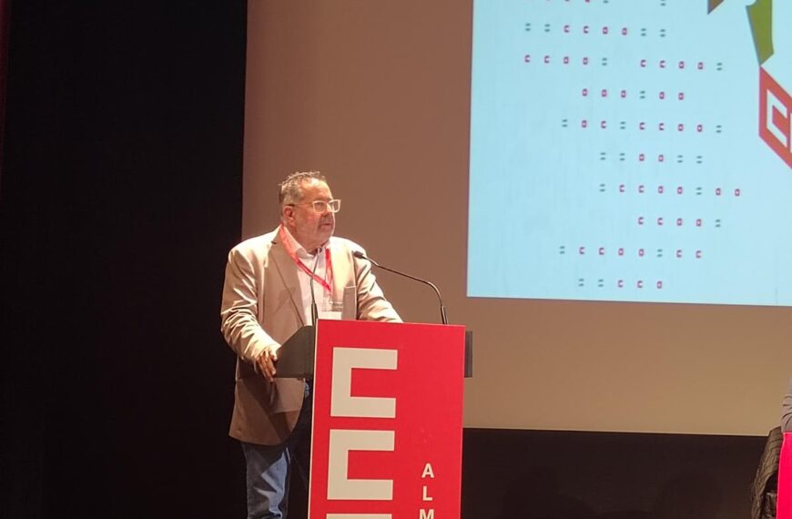 Imagen del congreso donde fue reelegido como Secretaroi General el pasado año.