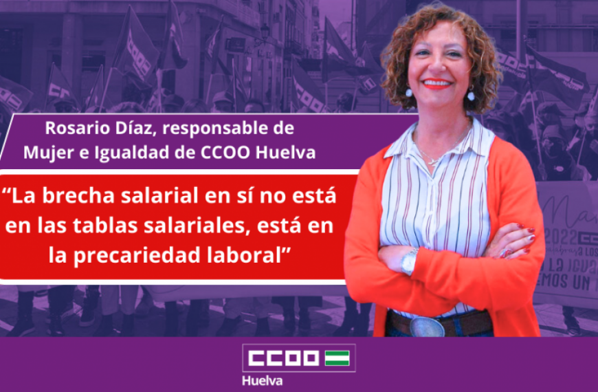 CCOO Huelva advierte que la provincia lidera la desigualdad salarial en Andalucía con una brecha superior al 36%.
