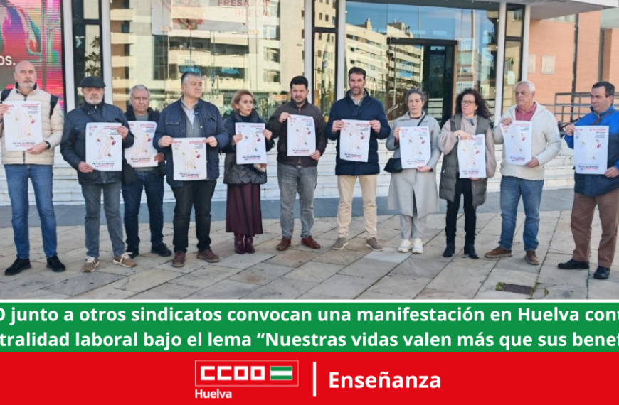 Presentación del cartel para la manifestación del 26 de marzo, bajo el lema “Nuestras vidas valen más que sus beneficios”.