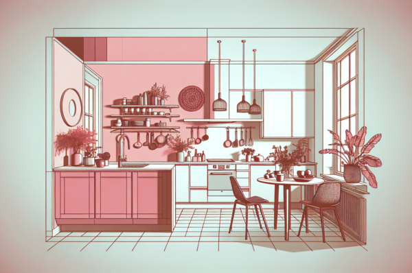 Cocina rosa en un piso danés de 70 m²: cómo decorar con color sin que parezca caótico