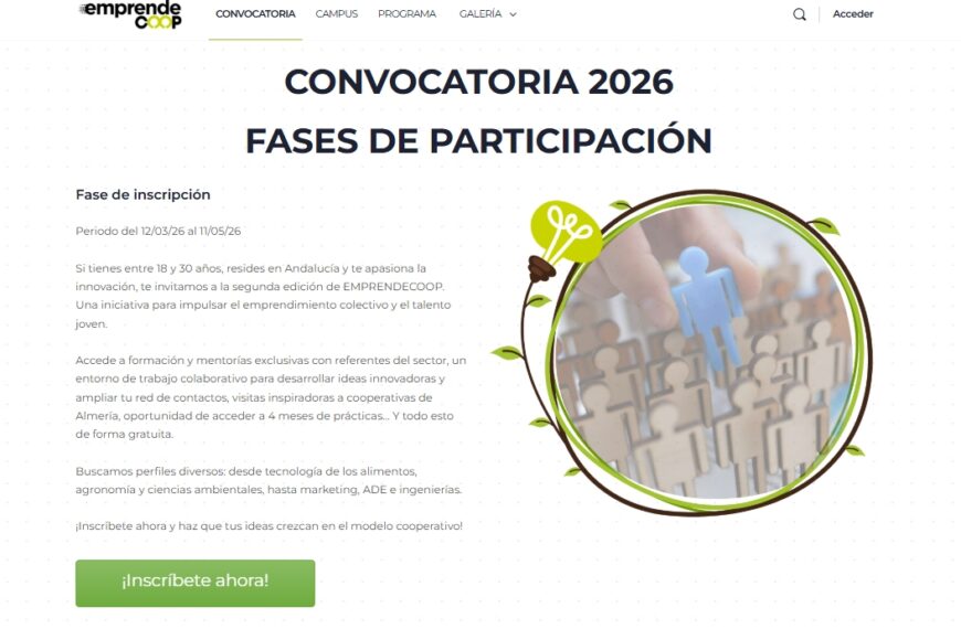 Cooperativas Agro-alimentarias de Andalucía Abre el Plazo de Solicitud para el Segundo Campus de Innovación Emprendecoop